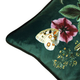 Evans Lichfield Midnight Garden Velvet Piped Feather Filled Cushion - thumbnail 4