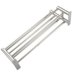 Chrome  Wall Mounted Double Bathroom Towel Rail Holder Rack Shelf Stainless Steel - thumbnail 4