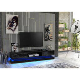 Creative Furniture Bloom Tv Unit 180Cm - Black With Gloss Doors - thumbnail 6