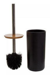 Orsina Black Toilet Brush Holder, Sturdy Bathroom Cleaner With Reinforced Bristles, Slimline Toilet Brush Set - thumbnail 2