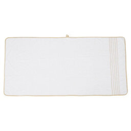 Living And Home 3 Pack Polyester Bath Towels Elegant Gold Line White Soft Absorbent Hanging Loop Bathroom Towel Set - thumbnail 5