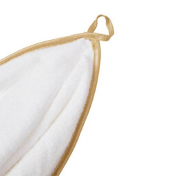 Living And Home 3 Pack Polyester Bath Towels Elegant Gold Line White Soft Absorbent Hanging Loop Bathroom Towel Set - thumbnail 7