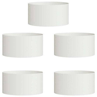 Berkfield Modern Garden Planters 5 Pcs White 40 X 40 X 20 Cm Steel - image 1