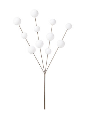 Werchristmas White Velvet Bauble Pick, 70 Cm - image 1