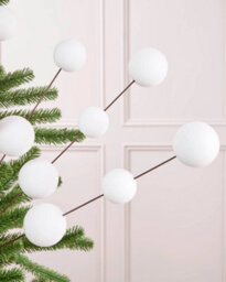Werchristmas White Velvet Bauble Pick, 70 Cm - thumbnail 3