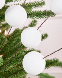 Werchristmas White Velvet Bauble Pick, 70 Cm - thumbnail 5