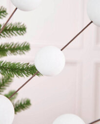 Werchristmas White Velvet Bauble Pick, 70 Cm - thumbnail 4