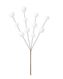 Werchristmas White Velvet Bauble Pick, 70 Cm - thumbnail 1