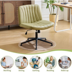 Avocado Green Pu Leather Mid Back Office Chair,swivel Lift Desk Chair With Wheels Modern - thumbnail 5