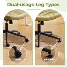 Avocado Green Pu Leather Mid Back Office Chair,swivel Lift Desk Chair With Wheels Modern - thumbnail 6
