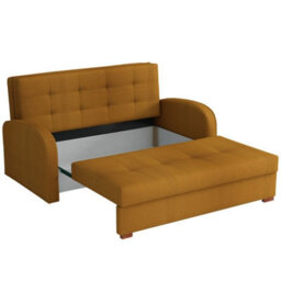 Viva Gold Iii Sofa Bed With Storage Freestanding Upholstered Back Wooden Frame Size 153X98X85Cm Grey - thumbnail 3