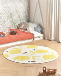 Beliani Kids Rug Mawand Beige 140 Cm Cotton - thumbnail 2