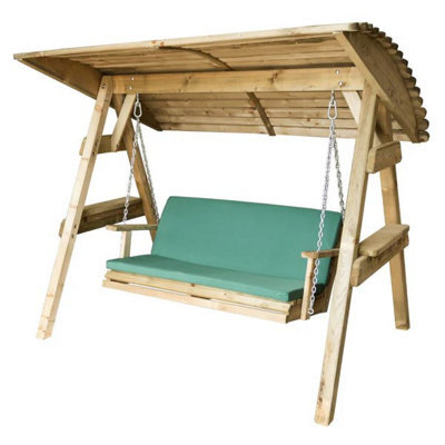 Package - Miami 2 Seater Swing Seat And Pad Green By Zest Outdoor Living - image 1