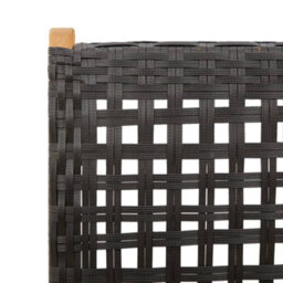 Berkfield Garden Chairs 2 Pcs Black Solid Wood Acacia And Poly Rattan - thumbnail 9