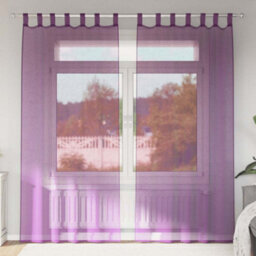 Berkfield Voile Curtains With Rod Pockets 2 Pcs Purple