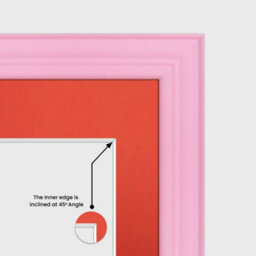 AK Frames 26X8 Pastel Pink Classic Multi Photo Frame With Poppy Red Mount - Holds 5 Apertures (5X) 6X4 Photos - thumbnail 7