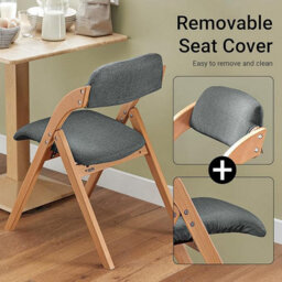 Sobuy Fst92-Sgx4 ,set Of 4 Folding Chairs Padded Wooden Chairs Dining Office Desk Chairs,grey,w47Xd51Xh78 - thumbnail 8