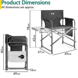 Trail Outdoor Leisure Folding Directors Chair With Side Table - thumbnail 7