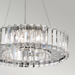 Kichler Crystal Skye 8-Light Led Chandelier 53Cm Diameter, Ip44 Rated, Triangular Crystal Prisms, Dimmable, Chrome Finish - thumbnail 3