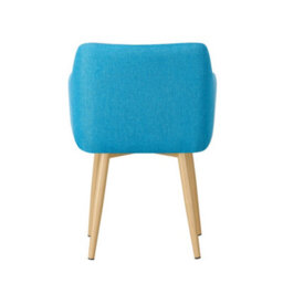 Mof Classic Fabric Tub Chair Wing Back Armchair Sofa Vanity Bedroom Dressing Chair K5 (Blue) - thumbnail 5