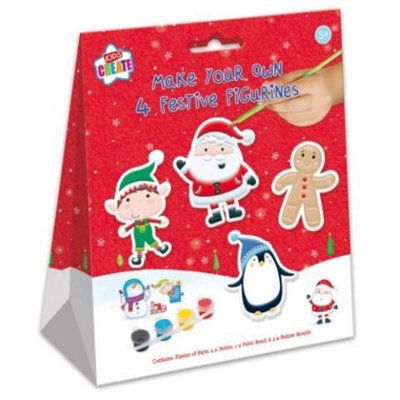 Paint Your Own Festive Figurines 6 Pack - Multicolour