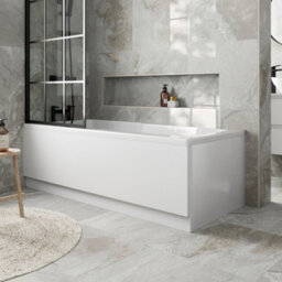 Aveli Bath Panel Pack Set Acrylic Side End Gloss White 1700/750mm Bathroom Modern - thumbnail 1
