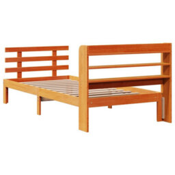 Berkfield Bed Frame With Headboard Without Mattress Wax Brown 75X190 Cm Small Single - thumbnail 8