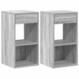 Berkfield Bedside Cabinets With Drawer 2 Pcs Grey Sonoma 35X34X66.5 Cm - thumbnail 2