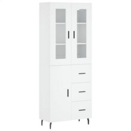 Berkfield Highboard White 69.5X34X180 Cm Engineered Wood - thumbnail 2