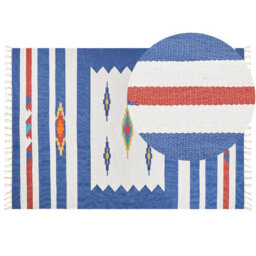 Beliani Rug Varser Multicolour 200 X 300 Cm Cotton Kilim - thumbnail 1