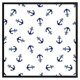 "Andrew Lee Navy Anchors On White (Picutre Frame) / 12X12"" / Oak" - thumbnail 8
