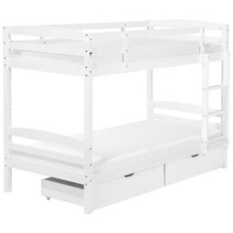 Beliani Bunk Bed With Drawers Wood Regat 90 X 200 Cm (Eu Single) White - thumbnail 1
