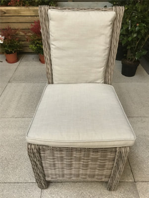 Signature Weave Alexandra Wicker High Back Dining Chair Fine Grey Cushions - image 1