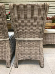 Signature Weave Alexandra Wicker High Back Dining Chair Fine Grey Cushions - thumbnail 2
