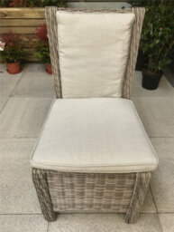 Signature Weave Alexandra Wicker High Back Dining Chair Fine Grey Cushions - thumbnail 1