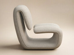 Solace+Co Maelys Sculptural Lounge Chair, Beige Chenille - thumbnail 5