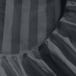 Ameha Stripe Fitted Sheet 40 Cm Deep Pocket- Hypoallergenic Easy Care Charcoal Bed Sheets Uk King Bedsheet(152X200Cm) - thumbnail 9