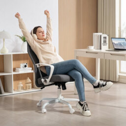 Homcom High Back Office Chair, Computer Desk Chair For Home, Grey - thumbnail 8