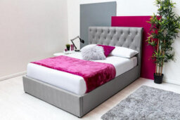 Thorpe Grey Velvet Gas Lift Ottoman Storage Bed Frame - King Size 5Ft - thumbnail 6