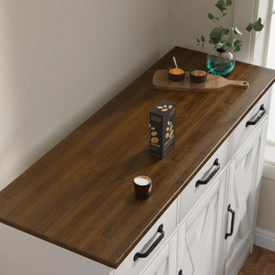 Wooden Sideboard 3 Drawers 3 Doors Kitchen Storage Cabinet - image 1