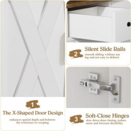 Wooden Sideboard 3 Drawers 3 Doors Kitchen Storage Cabinet - thumbnail 3
