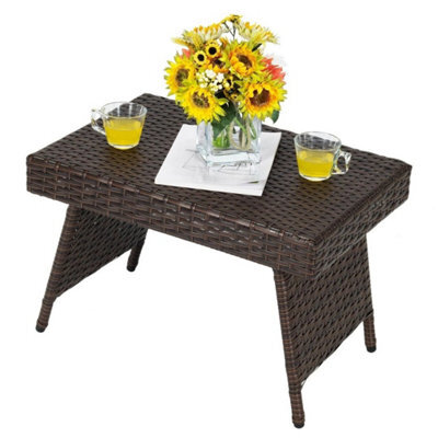 Patio Wicker Folding Coffee Table - image 1