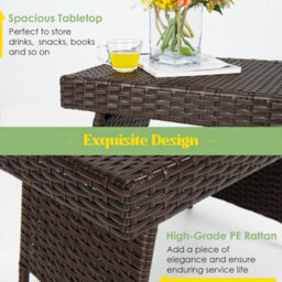 Patio Wicker Folding Coffee Table - thumbnail 5