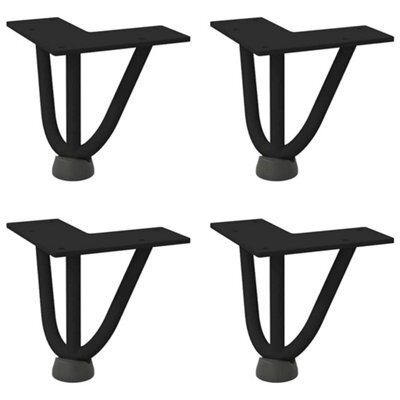 Berkfield Modern Hairpin Legs For Coffee Table 4 Pcs Black 10 Cm Solid Steel