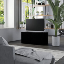 Berkfield Tv Cabinet Black 80X34X36 Cm Engineered Wood - thumbnail 1