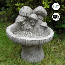 Birdbath With Mushrooms On Top - thumbnail 3