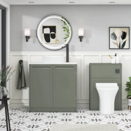 Royal Bathrooms Royal Bathroom Elmore 800mm Matt Green Freestanding Countertop Bathroom Vanity Unit 2 Door With Round Basin - thumbnail 5
