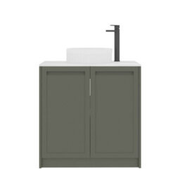 Royal Bathrooms Royal Bathroom Elmore 800mm Matt Green Freestanding Countertop Bathroom Vanity Unit 2 Door With Round Basin - thumbnail 7