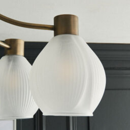 Pagazzi Lighting Pagazzi Hamilton 5 Light Antique Brass Semi Flush Ceiling Light - thumbnail 4