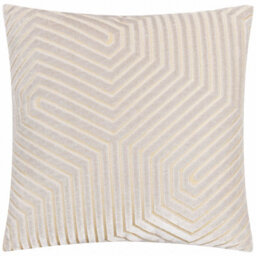 Paoletti Evoke Cut Velvet Cushion Cover, Oyster, 45 X 45Cm - thumbnail 1